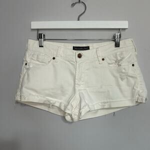 Abercrombie & Fitch Women’s White Denim Jean Short Shorts Size 27” 2